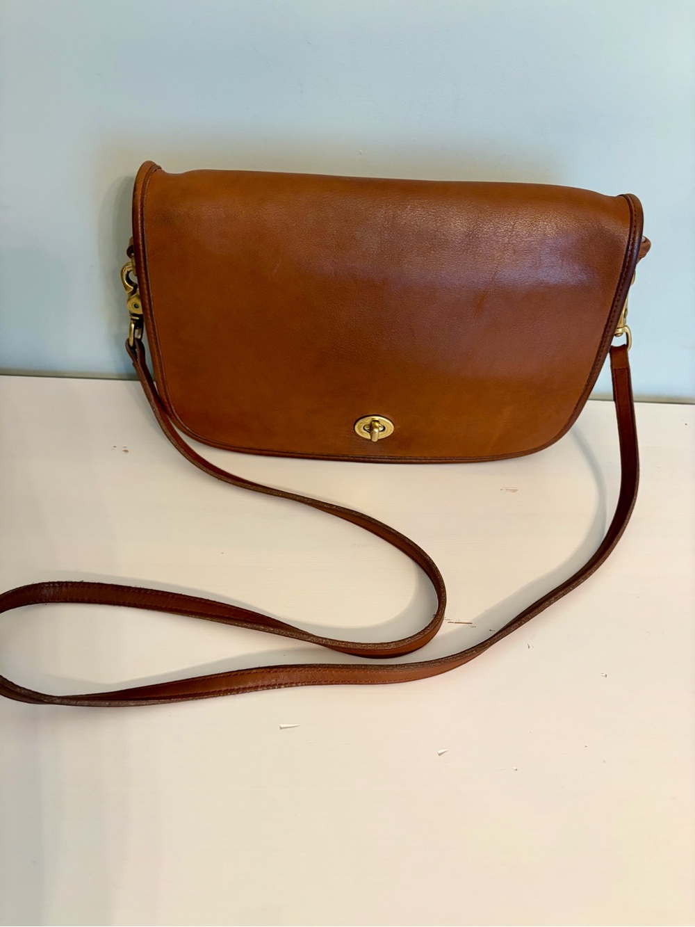 Vintage Coach Convertible Clutch Crossbody Style 9635 British Tan